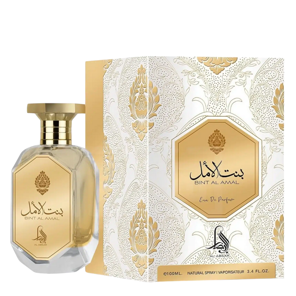 Bint Al Amal perfume bottle and packaging on a white background