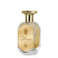 Gold and clear perfume bottle with 'Bint Al Amal' branding on a white background