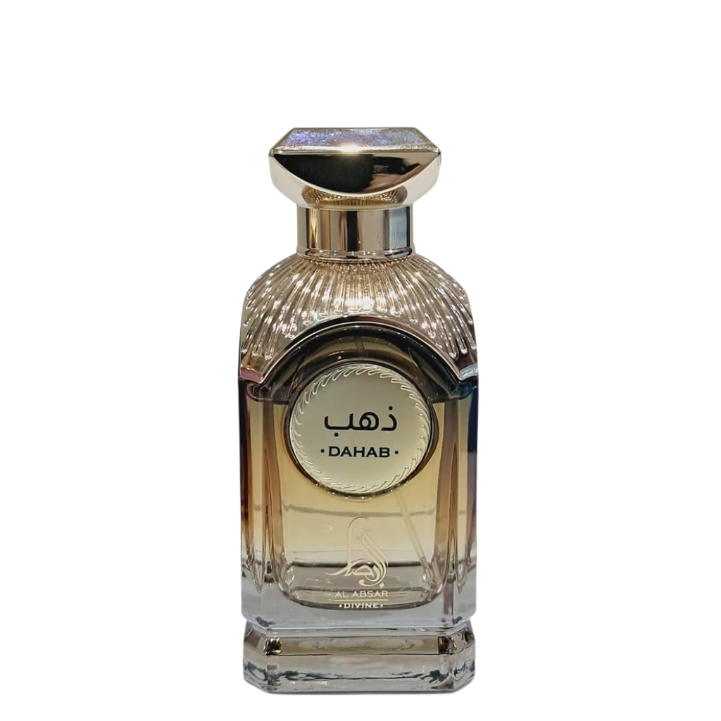 Perfume bottle labeled 'Dahab' on a white background