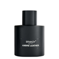 Black perfume bottle labeled 'Brandy Ambre Leather' on a white background