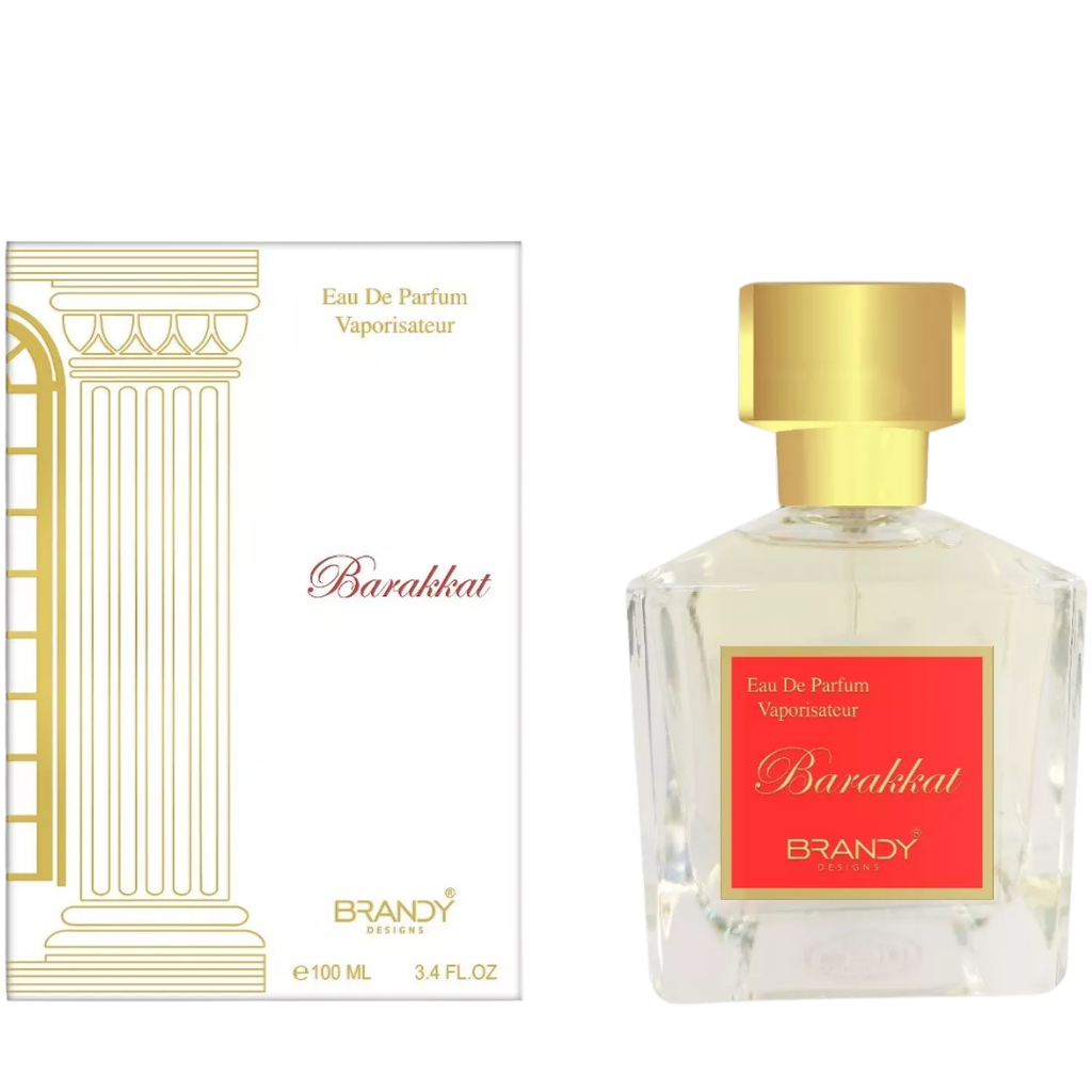 Barakkaat Brandy Eau De Parfum bottle and packaging on a white background