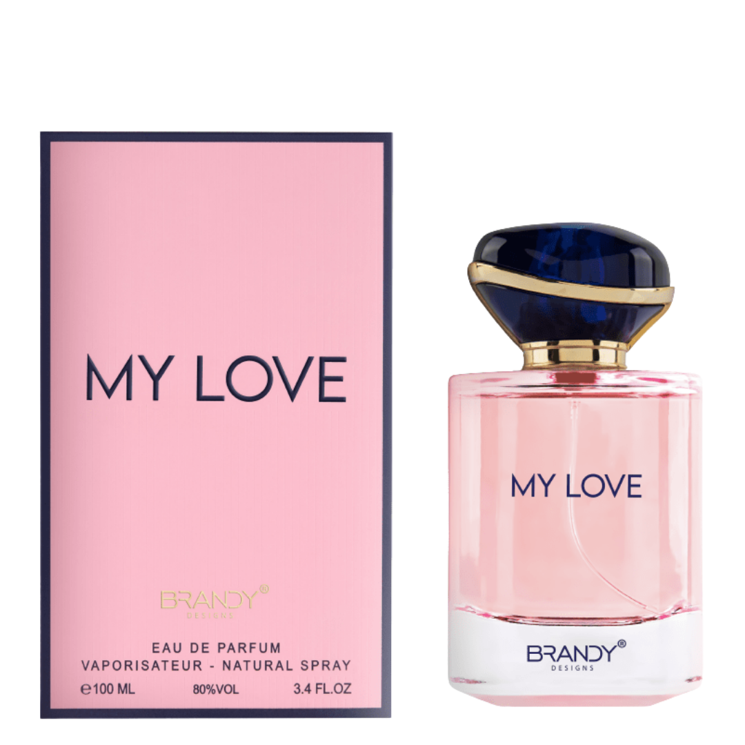 Brandy 'My Love' perfume bottle and packaging on a white background