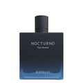 Perfume bottle labeled 'Nocturno Pour Homme' by Rayhaan on a white background