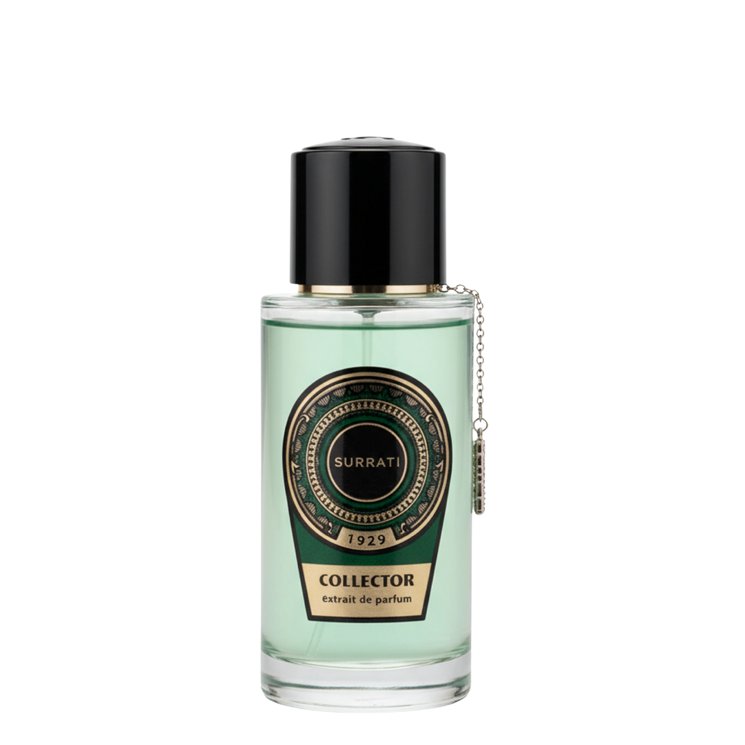 Perfume bottle with 'Surrati' label on a white background. Surrati Collector