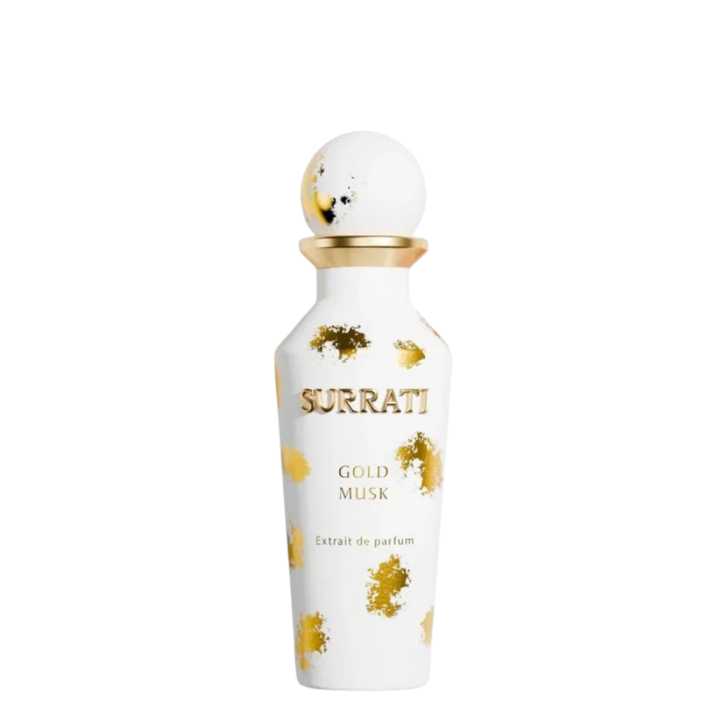 Surrati Gold Musk perfume bottle on a white background